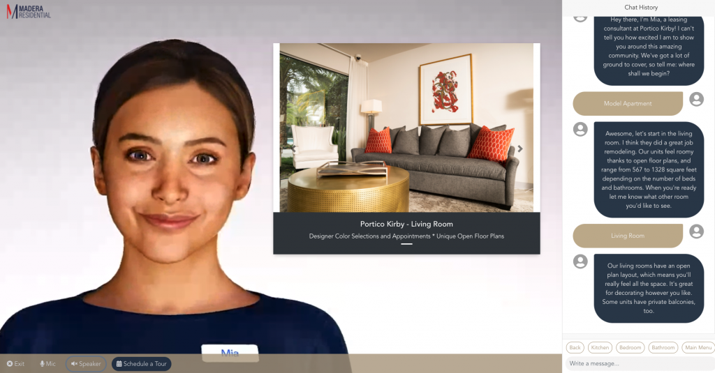 A screenshot of the Quext Digital Human interface.