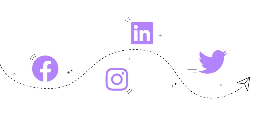 Social Media icons for Facebook, Instagram, LinkedIn, and Twitter