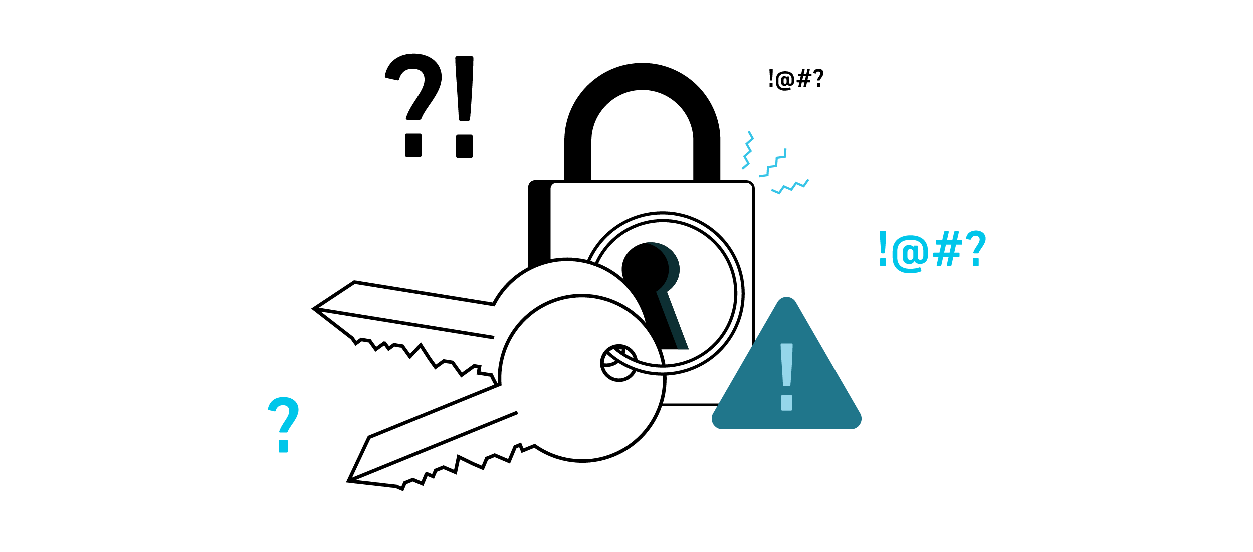 An illustration of a lock and key