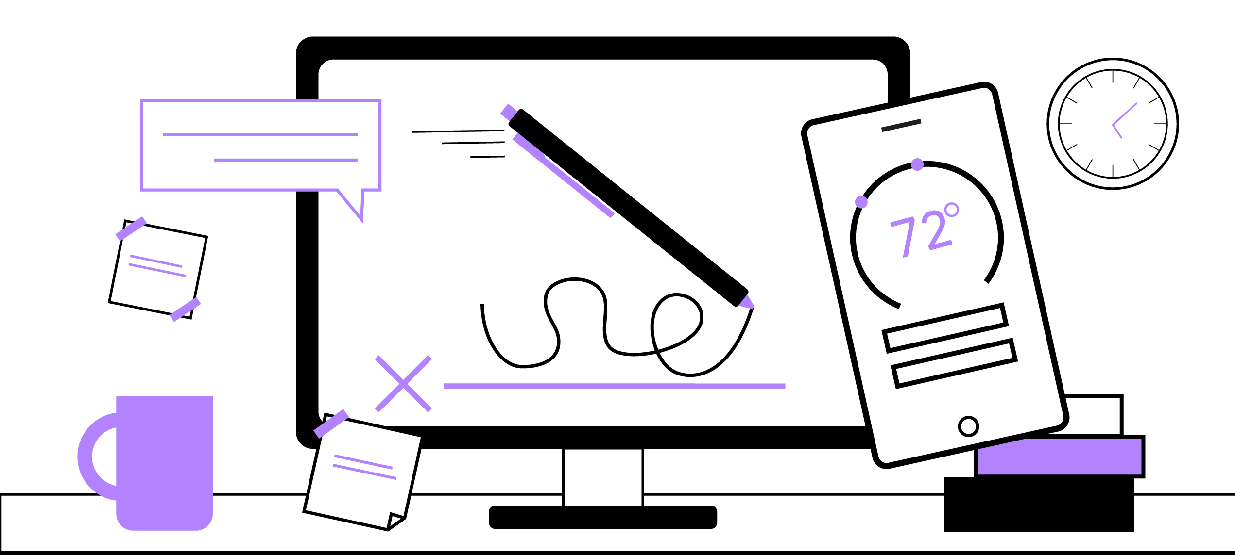 A desktop monitor showing a pen drawing on a signature line.
